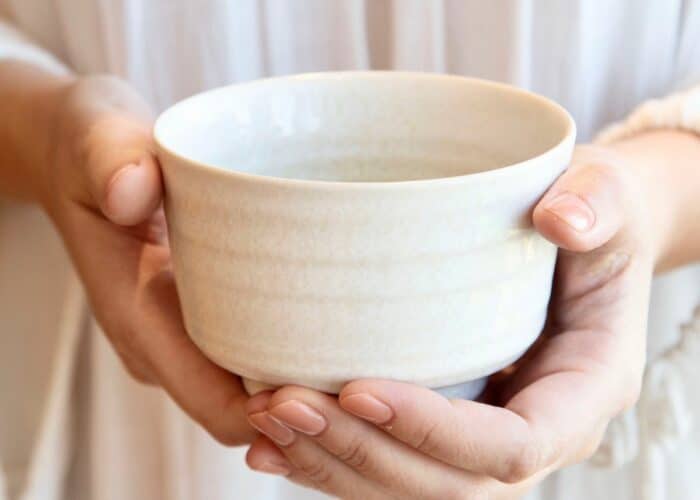 Simple Elegant White Matcha Bowl