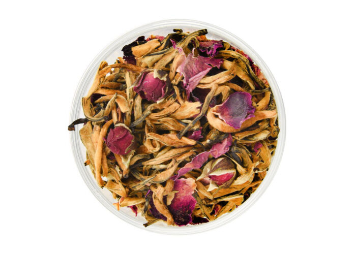 Rose Gold Black Tea - A Rare Chinese Yunnan Loose Leaf Golden Bud with Rose Petals and Rosebuds