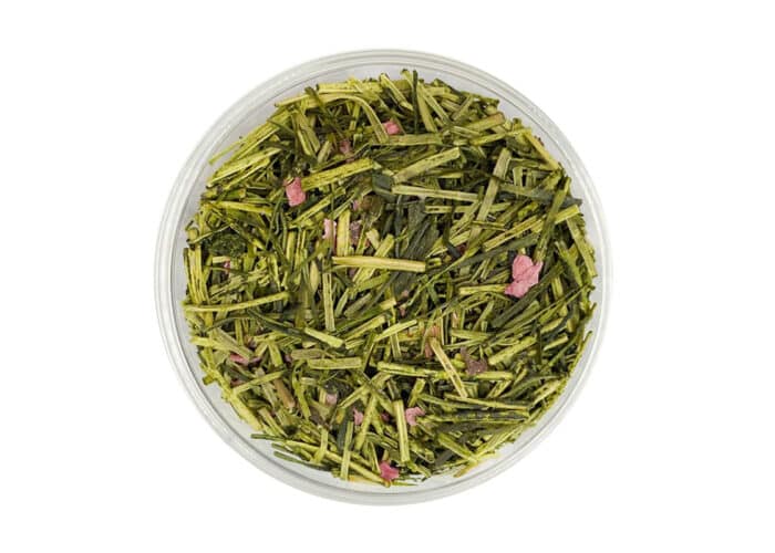 Japanese Sakura Iri Kukicha loose leaf green tea blended with Sakura blossoms