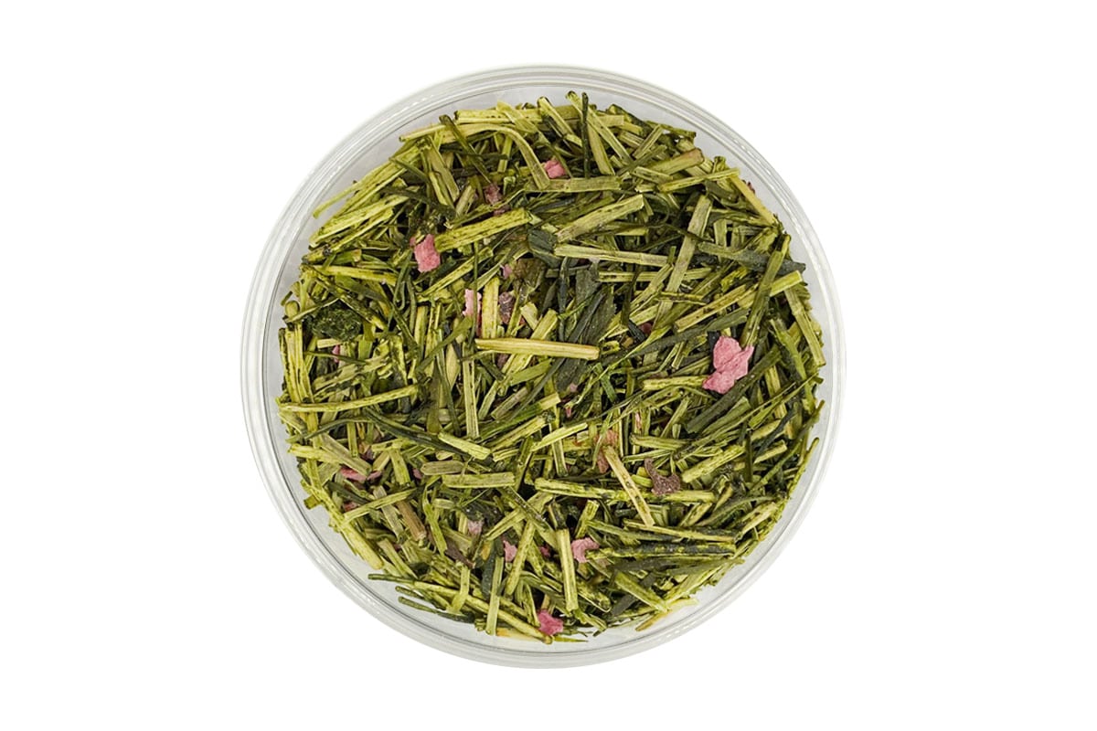 Japanese Sakura Iri Kukicha loose leaf green tea blended with Sakura blossoms
